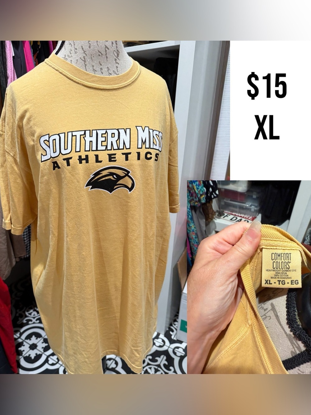Comfort Colors Southern Miss Gold Graphic Tee